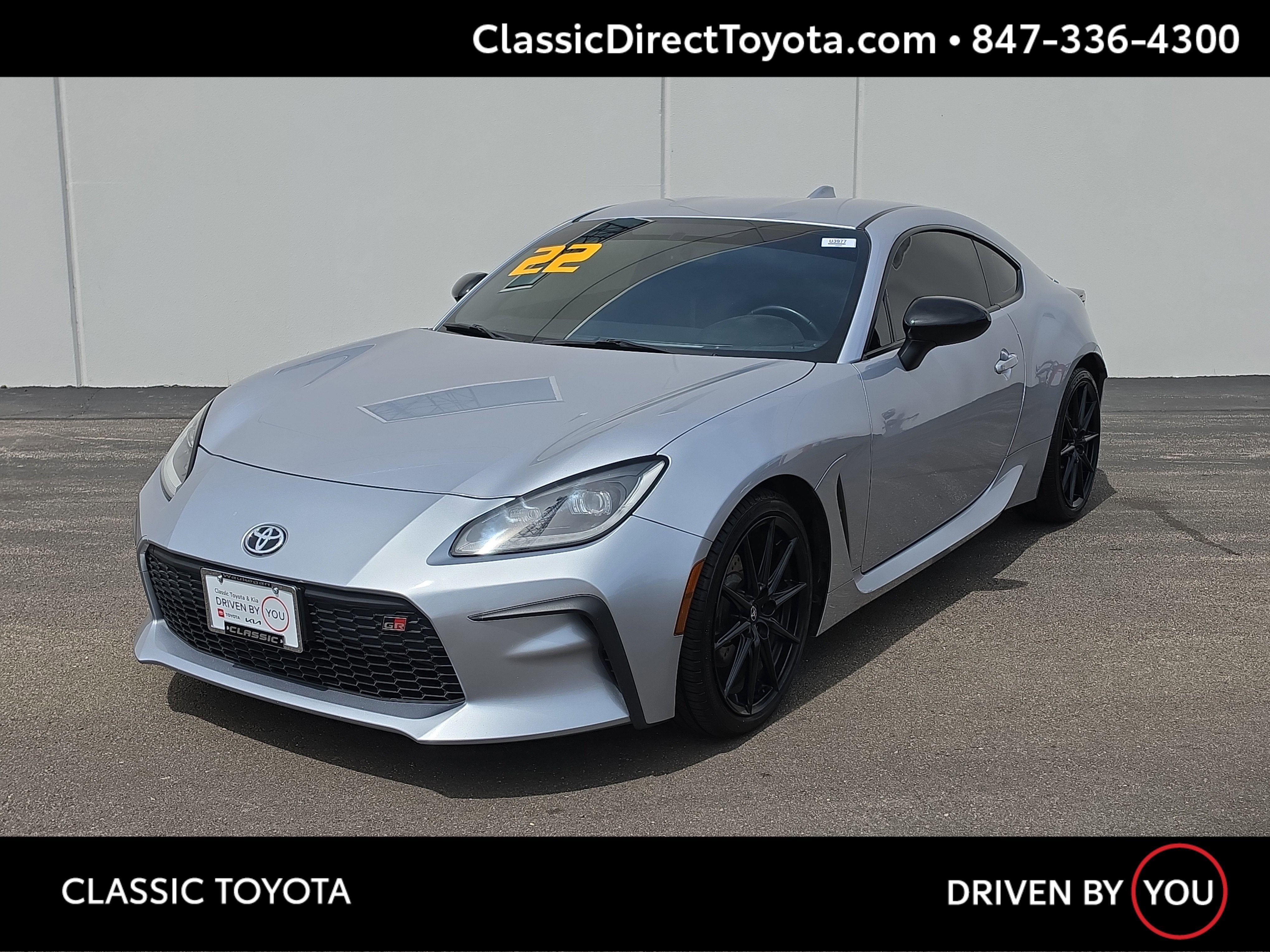 2022 Toyota GR86 Premium in Steel — front three-quarter view