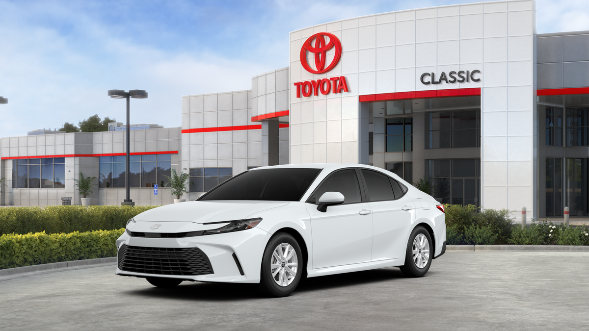 2026 Toyota Camry LE AWD in Ice Cap — front three-quarter view