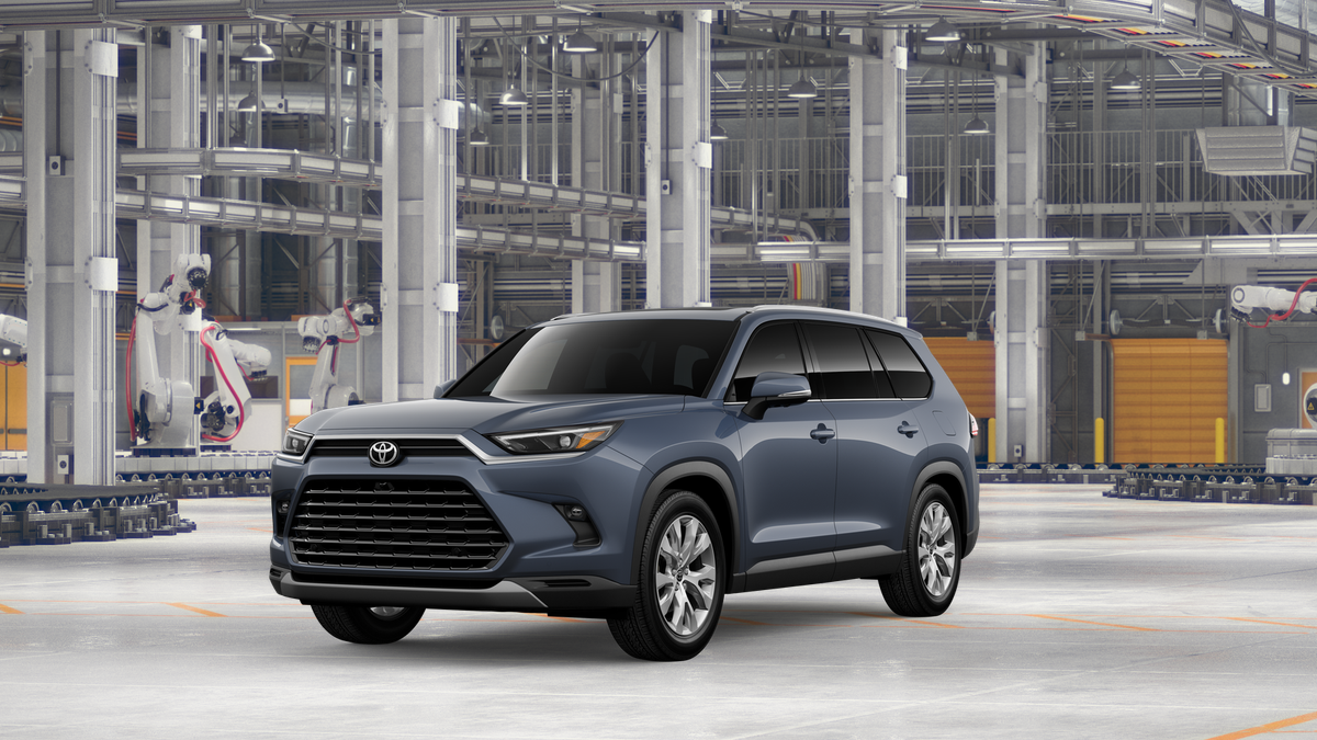 2026 Toyota Grand Highlander Limited in Storm Cloud — front three-quarter view