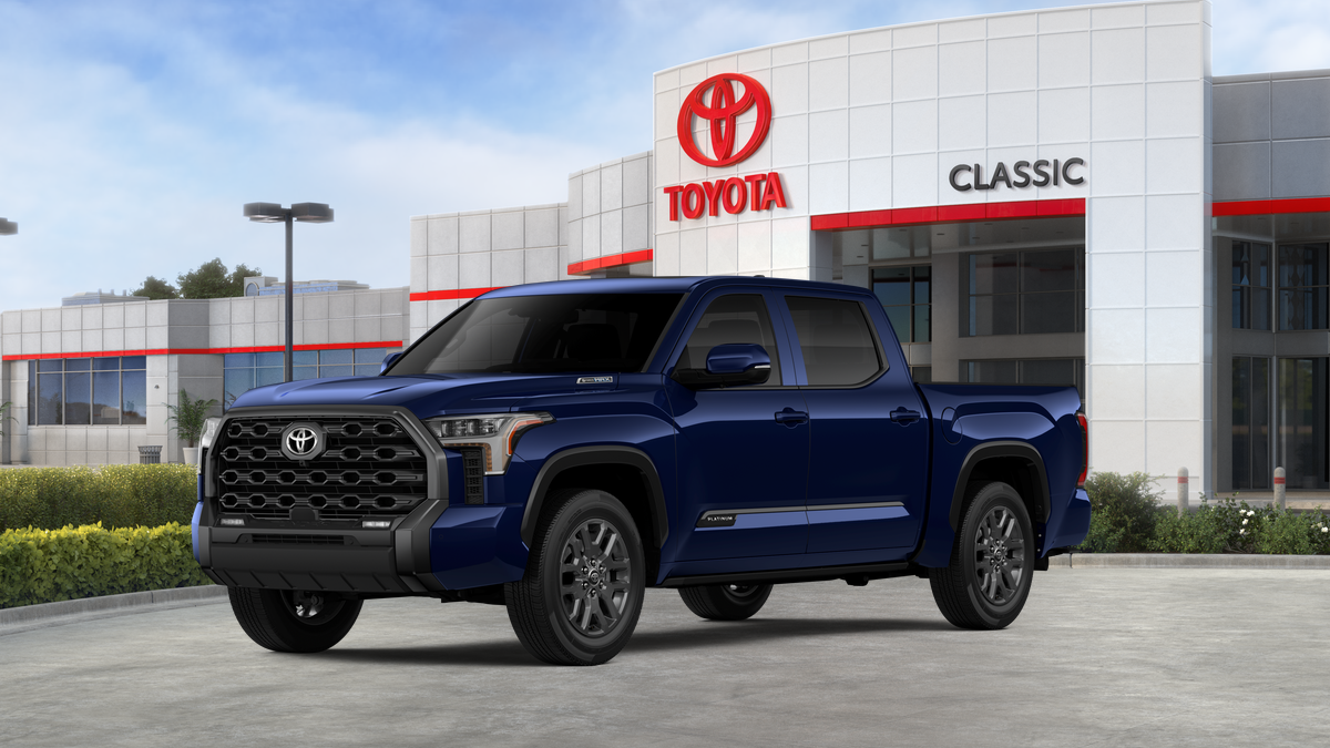 2026 Toyota Tundra i-FORCE MAX Tundra Platinum in Blueprint — front three-quarter view