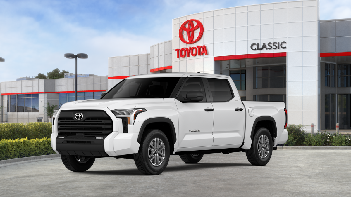 2026 Toyota Tundra SR5 in Ice Cap — front three-quarter view