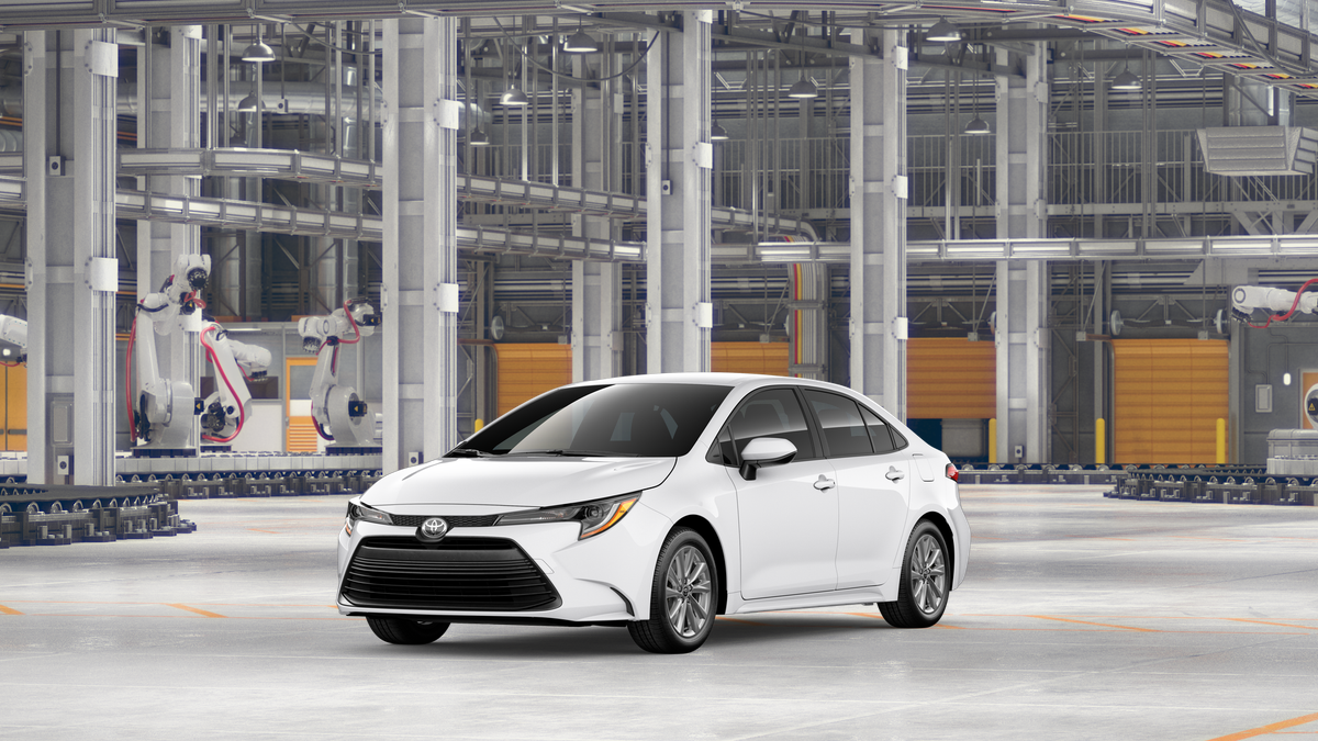 2026 Toyota Corolla LE in Ice Cap — front three-quarter view